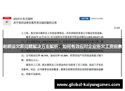 赵鹏谈欠薪问题解决方案解析:如何有效应对企业拖欠工资现象 赵鹏谈欠薪问题解决方案解析:如何有效应对企业拖欠工资现象